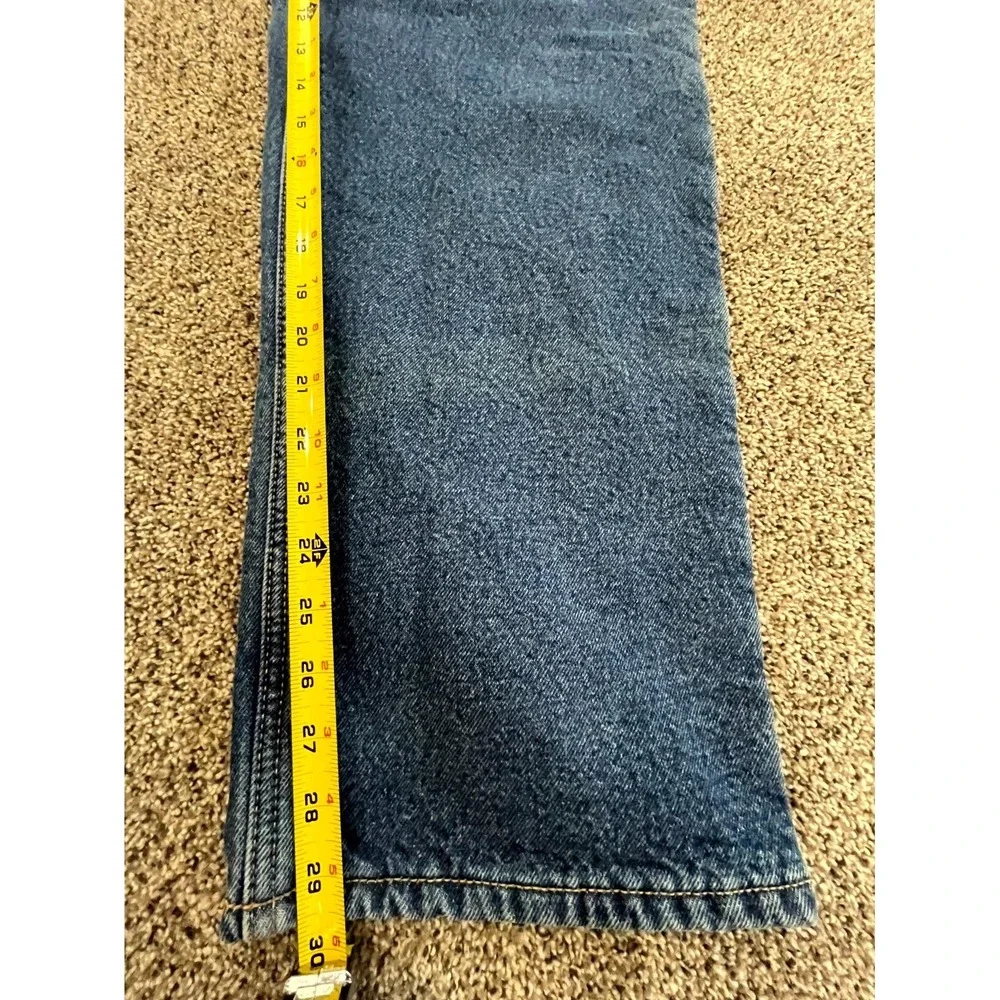 Carhartt Workwear Jeans Mens 38x30 Blue Flannel‎ Lined Relaxed Fit Straight Leg